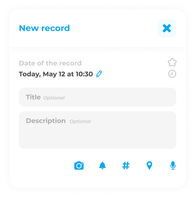 Recorda new record interface